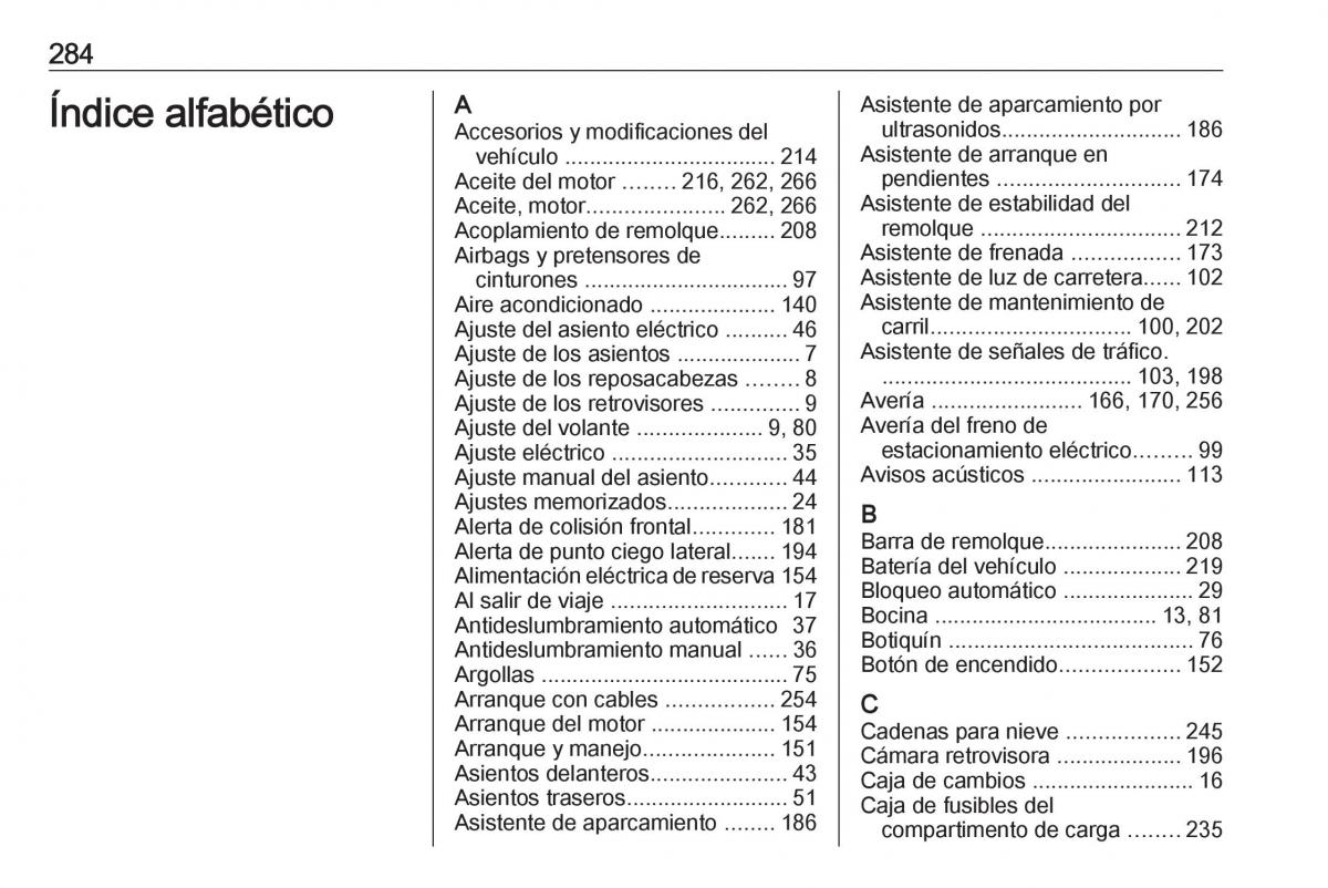 Opel Astra J IV 4 manual del propietario / page 286