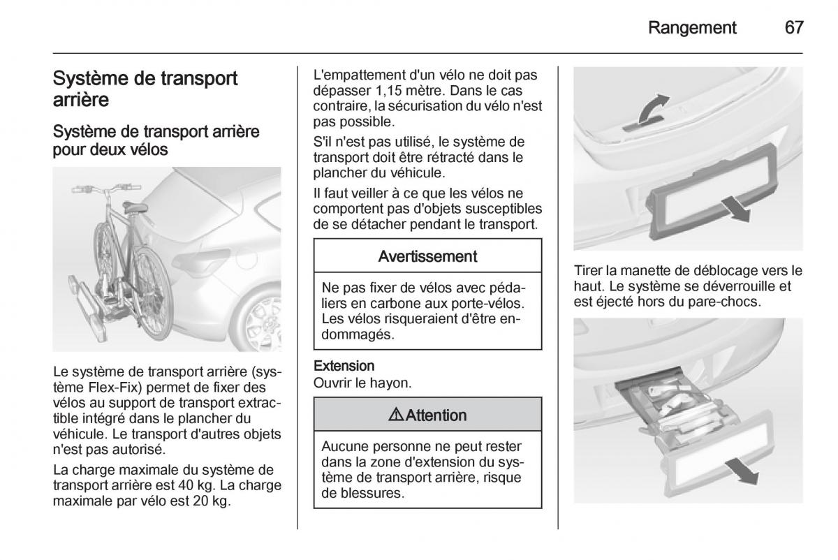 Opel Astra J IV 4 manuel du proprietaire / page 69