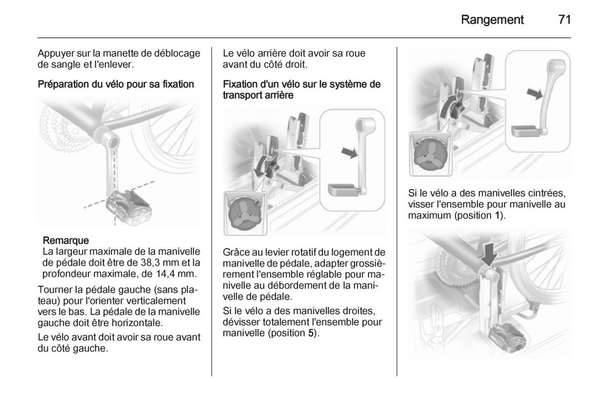 Opel Astra J IV 4 manuel du proprietaire / page 73