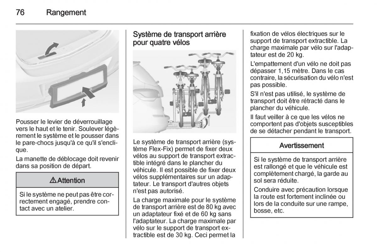 Opel Astra J IV 4 manuel du proprietaire / page 78