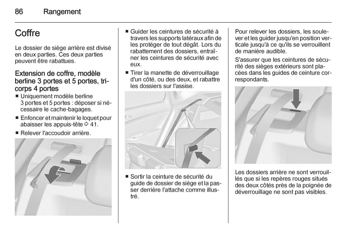 Opel Astra J IV 4 manuel du proprietaire / page 88