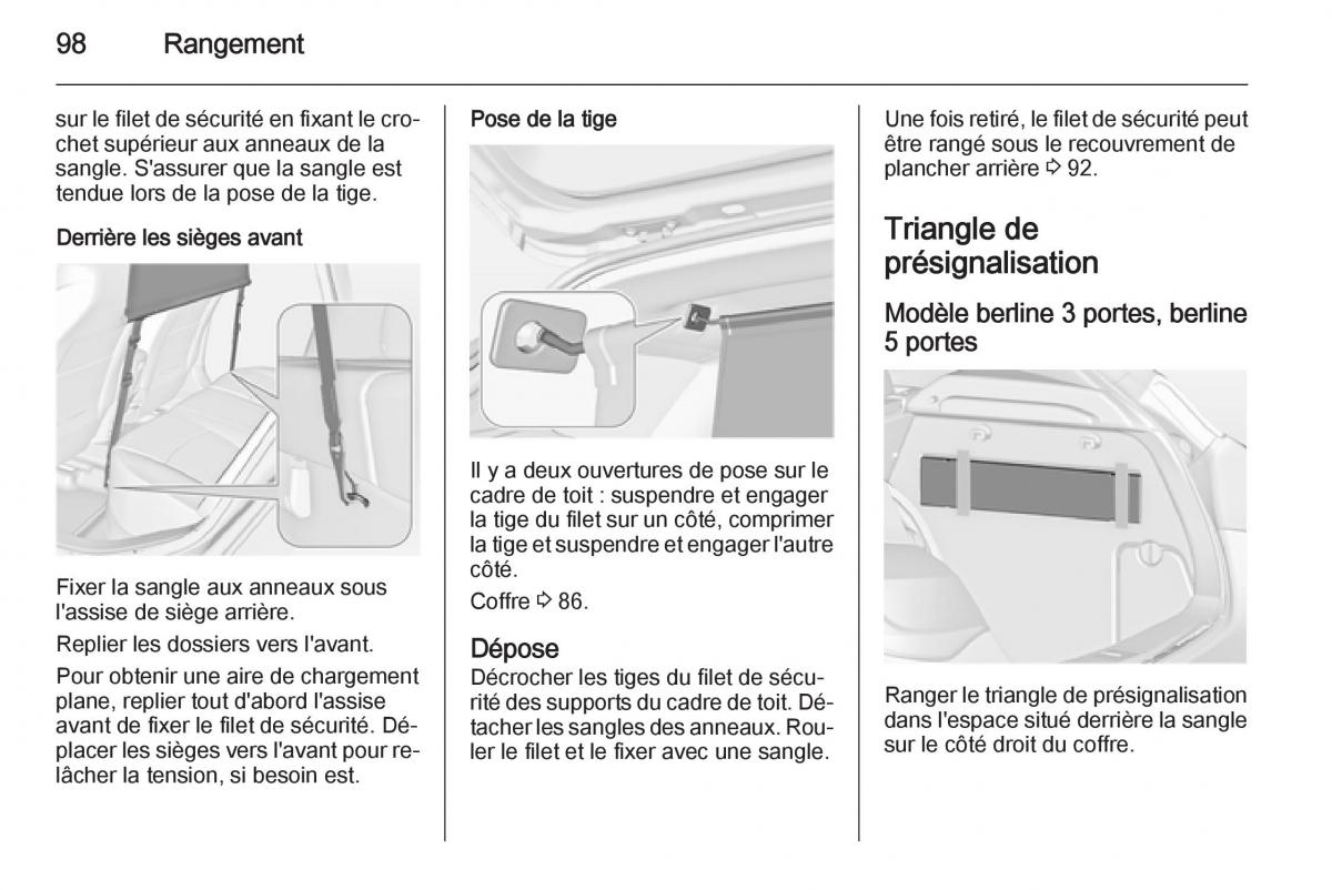 Opel Astra J IV 4 manuel du proprietaire / page 100