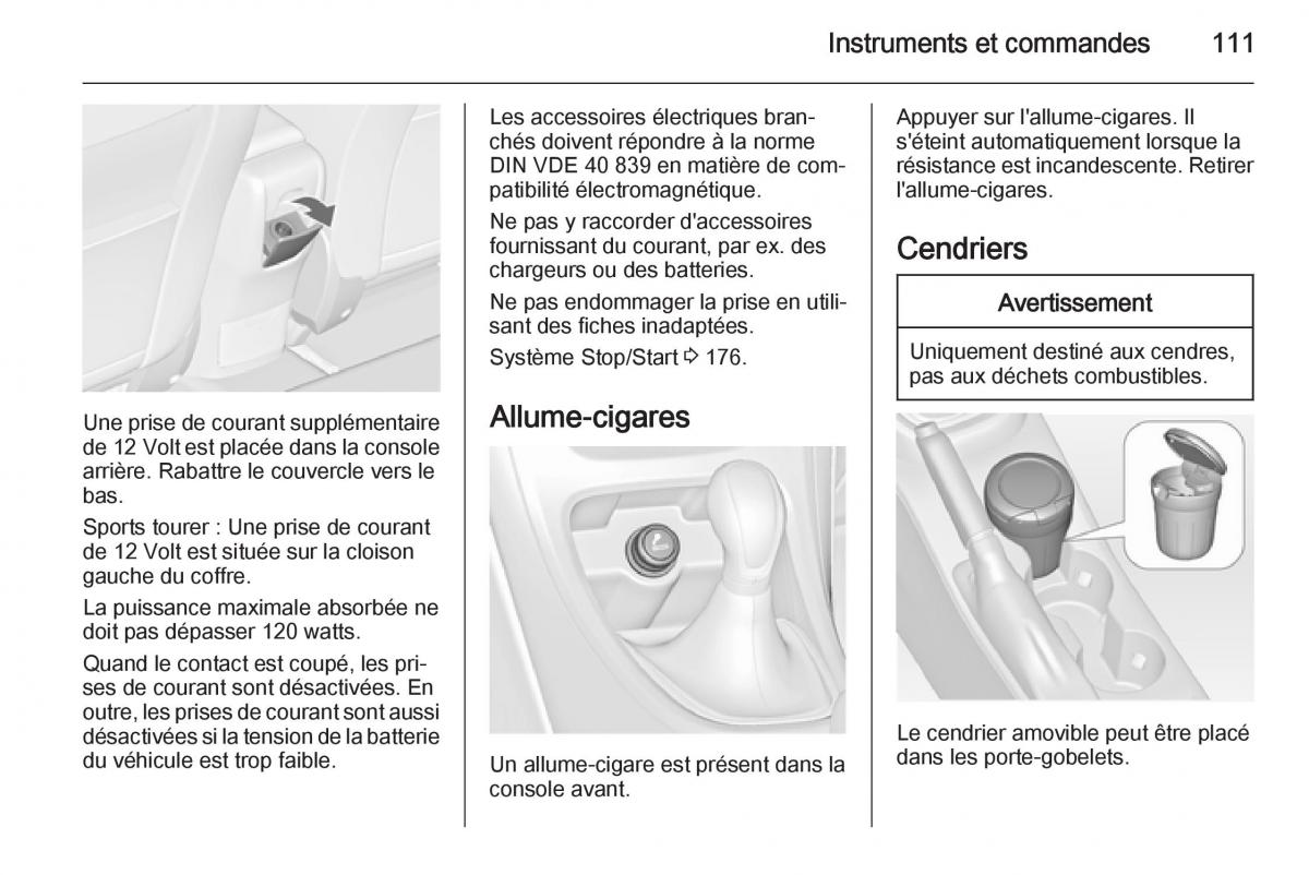 Opel Astra J IV 4 manuel du proprietaire / page 113