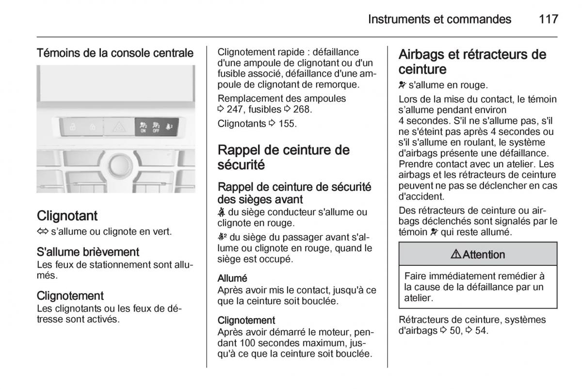 Opel Astra J IV 4 manuel du proprietaire / page 119