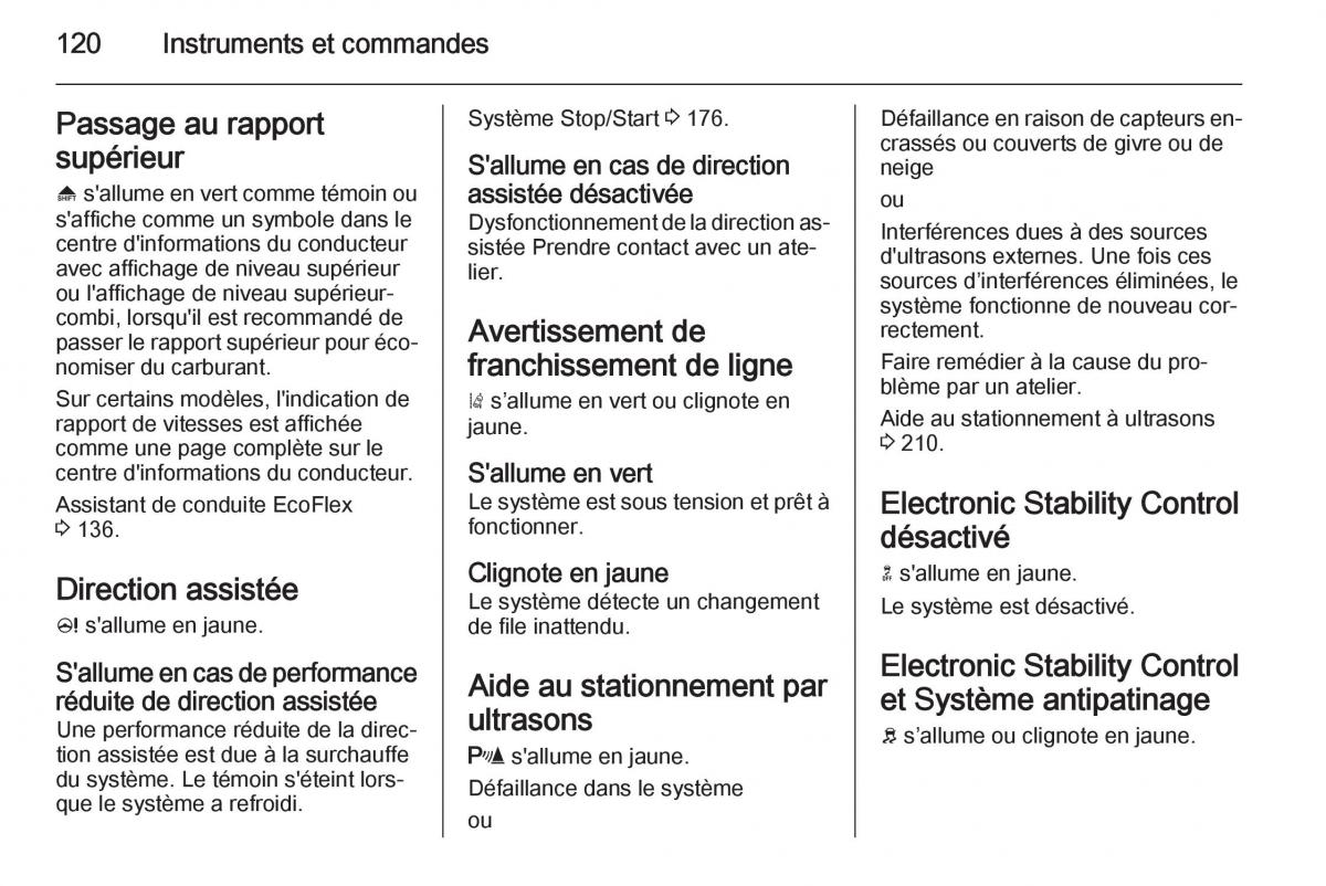 Opel Astra J IV 4 manuel du proprietaire / page 122