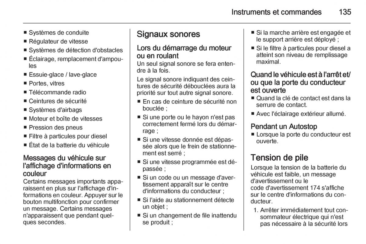 Opel Astra J IV 4 manuel du proprietaire / page 137