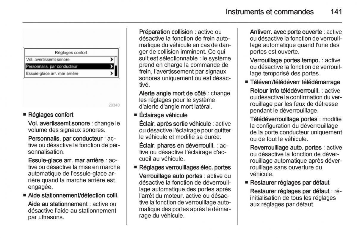 Opel Astra J IV 4 manuel du proprietaire / page 143