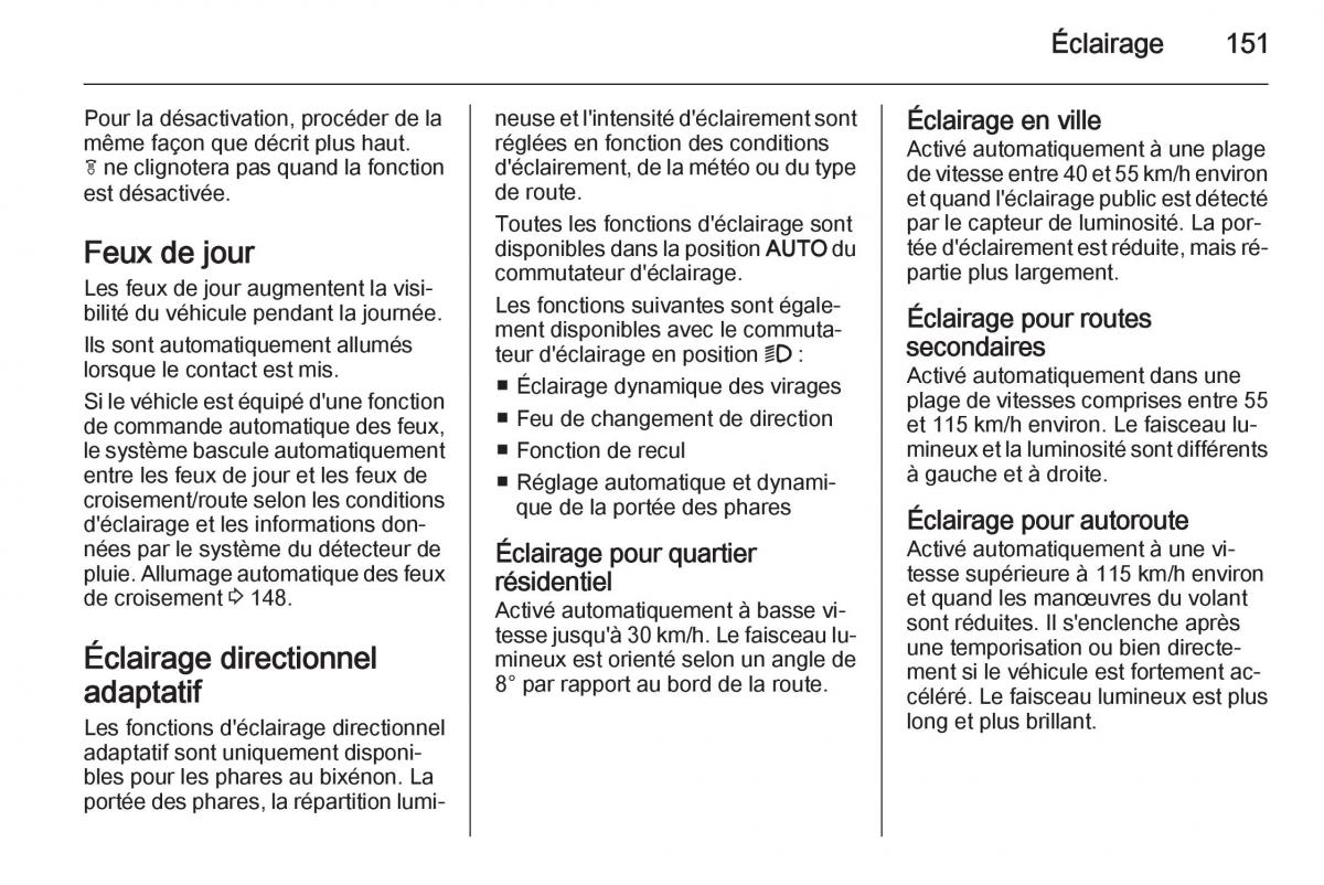 Opel Astra J IV 4 manuel du proprietaire / page 153