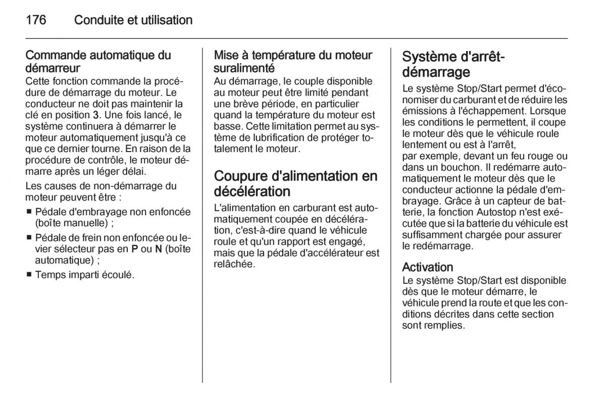 Opel Astra J IV 4 manuel du proprietaire / page 178