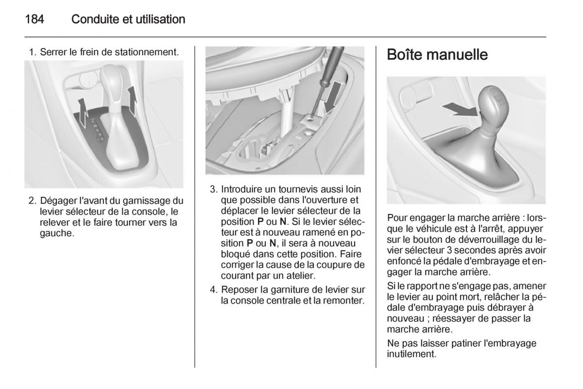 Opel Astra J IV 4 manuel du proprietaire / page 186