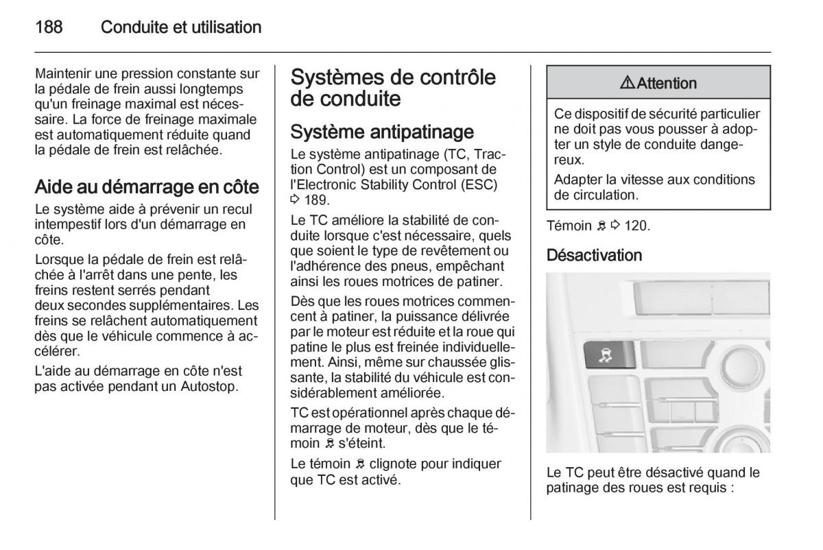 Opel Astra J IV 4 manuel du proprietaire / page 190