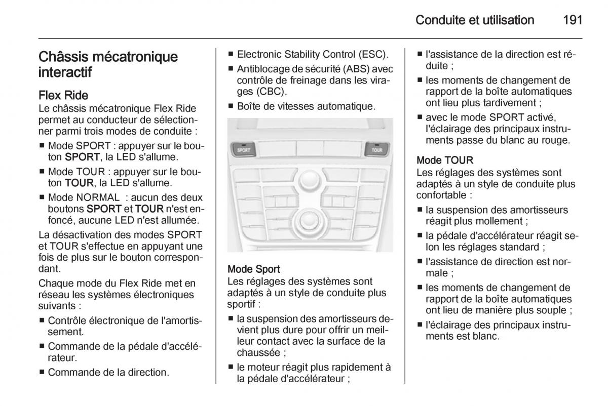 Opel Astra J IV 4 manuel du proprietaire / page 193