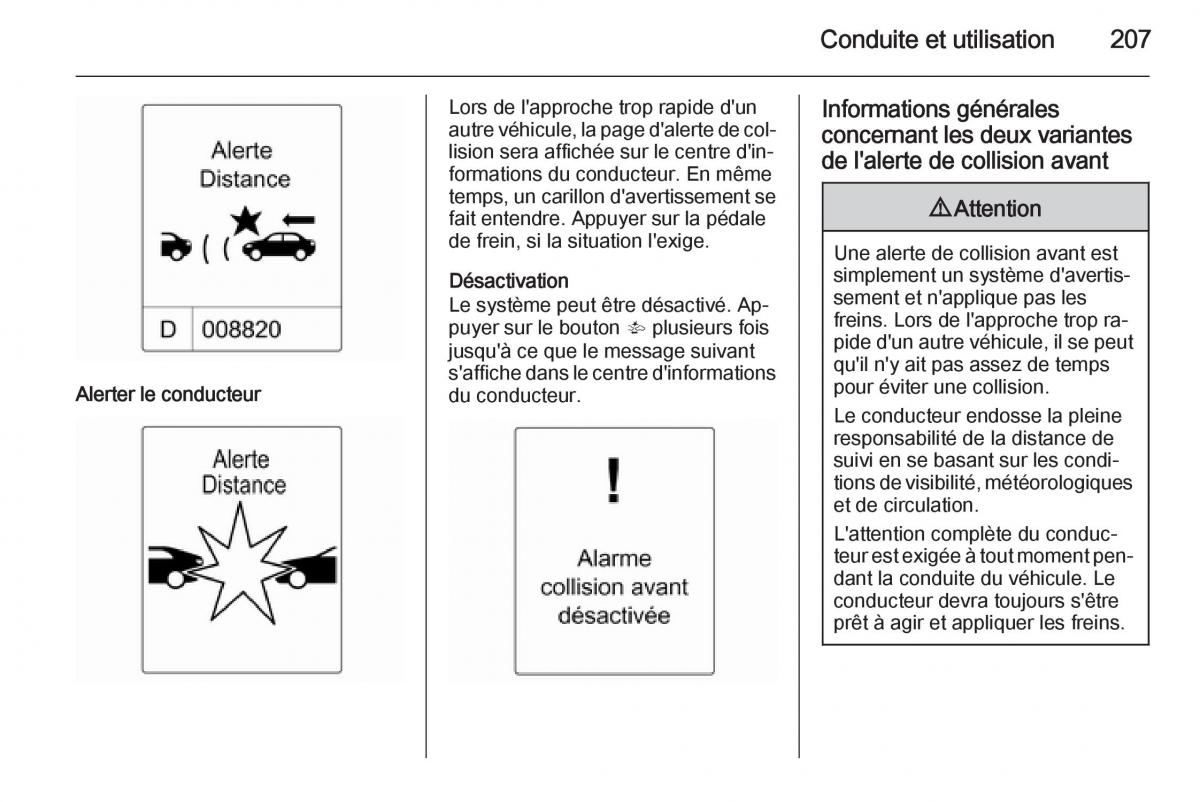 Opel Astra J IV 4 manuel du proprietaire / page 209