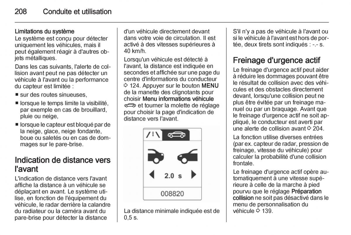 Opel Astra J IV 4 manuel du proprietaire / page 210