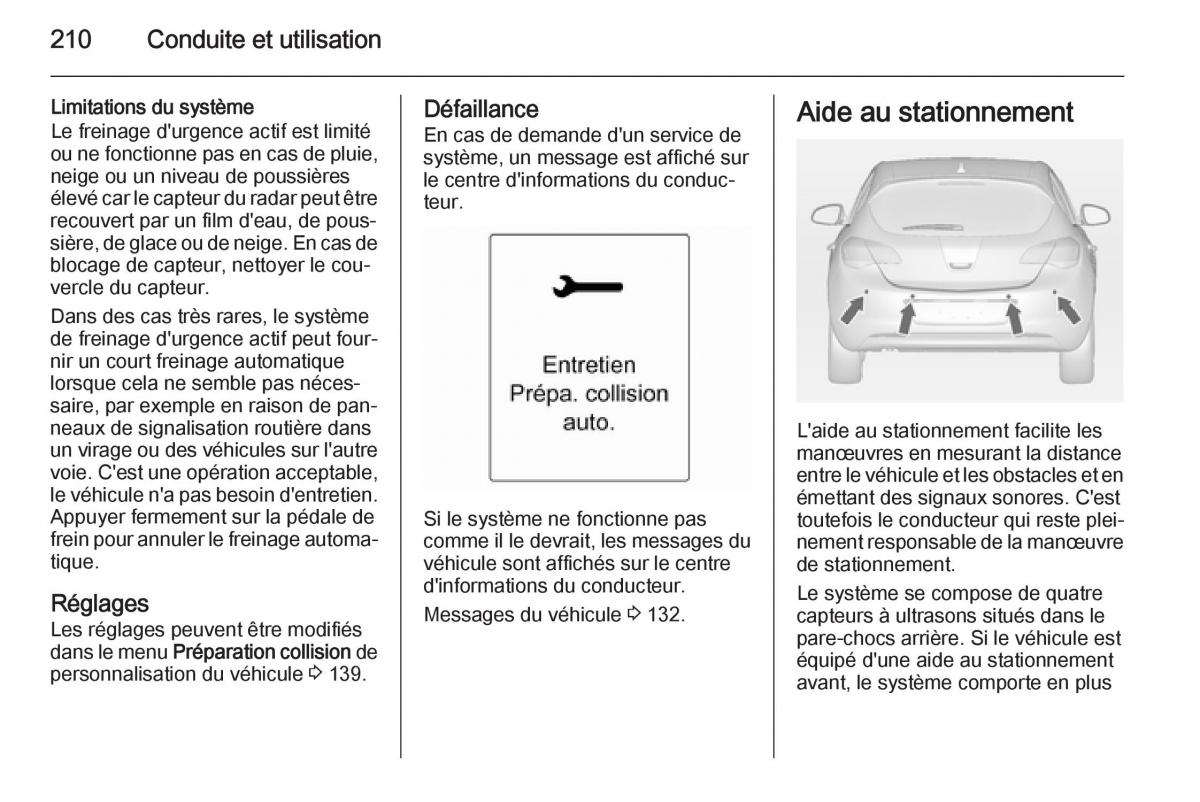 Opel Astra J IV 4 manuel du proprietaire / page 212