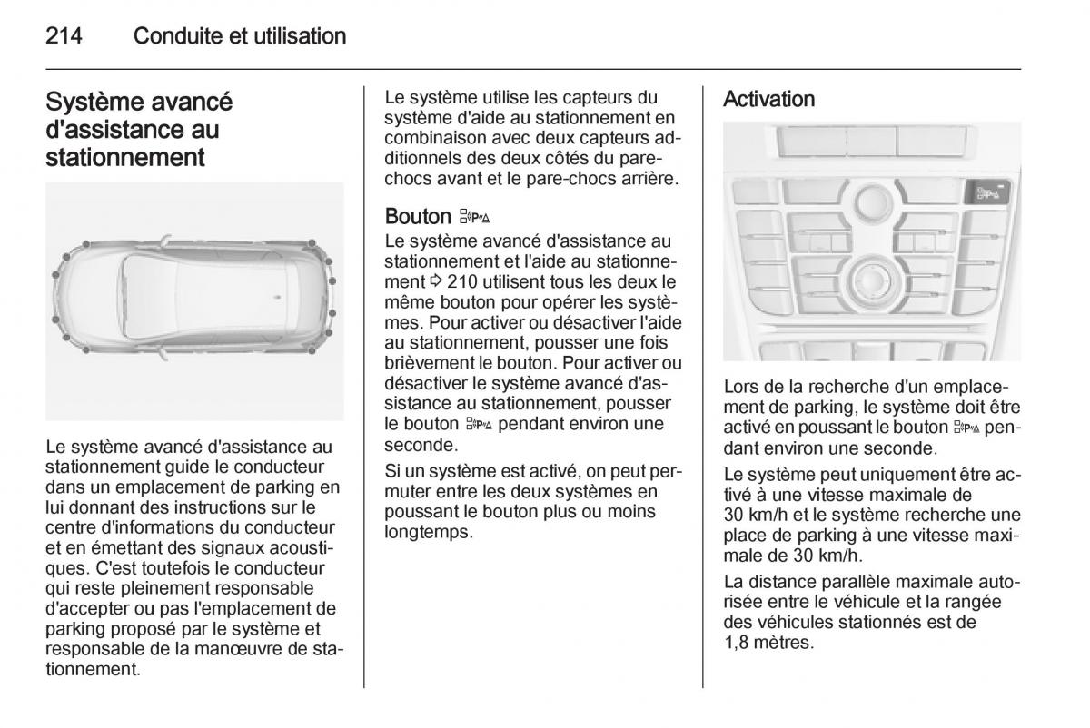 Opel Astra J IV 4 manuel du proprietaire / page 216