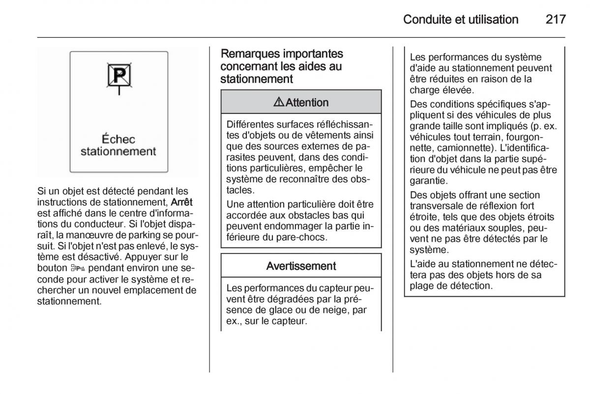 Opel Astra J IV 4 manuel du proprietaire / page 219