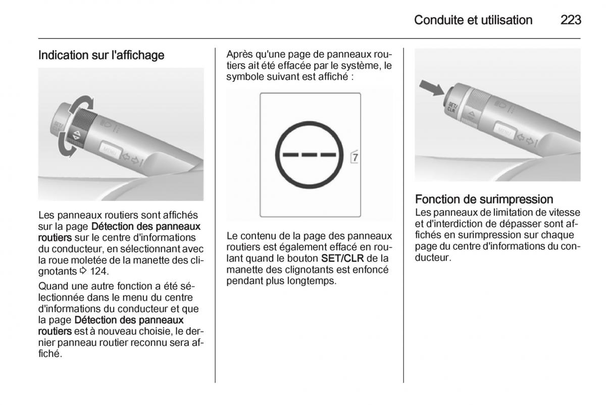 Opel Astra J IV 4 manuel du proprietaire / page 225