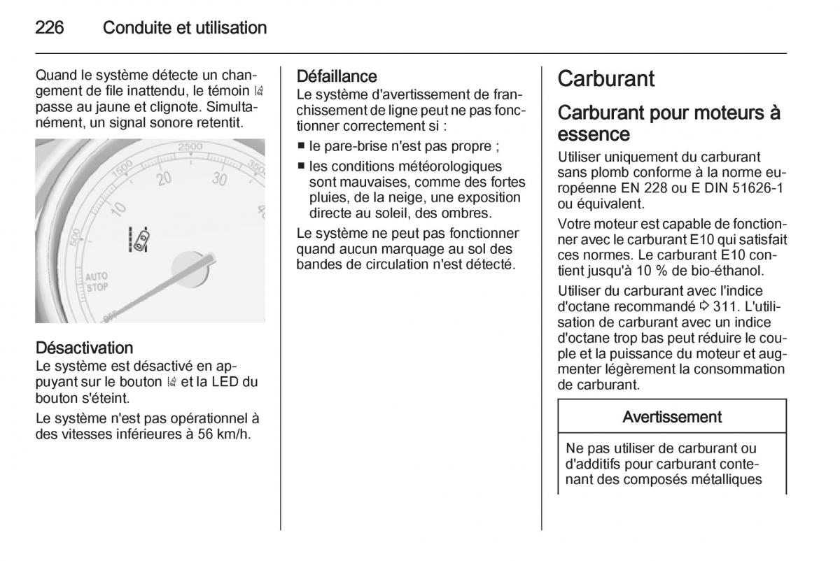 Opel Astra J IV 4 manuel du proprietaire / page 228