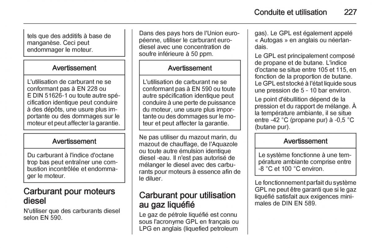 Opel Astra J IV 4 manuel du proprietaire / page 229