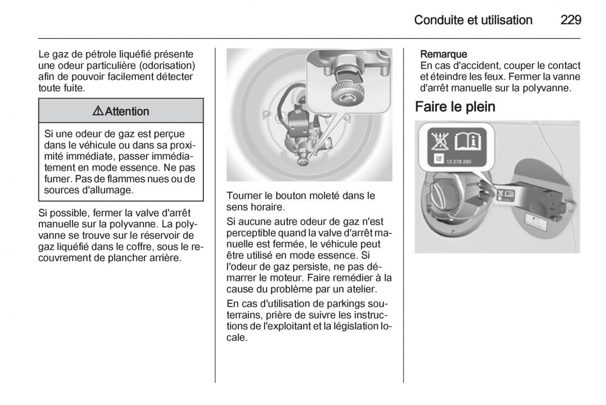 Opel Astra J IV 4 manuel du proprietaire / page 231