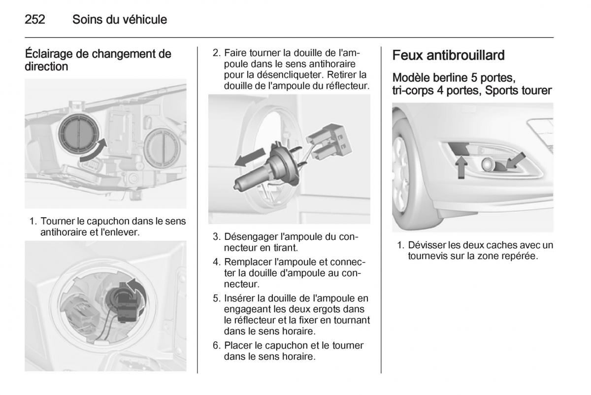 Opel Astra J IV 4 manuel du proprietaire / page 254