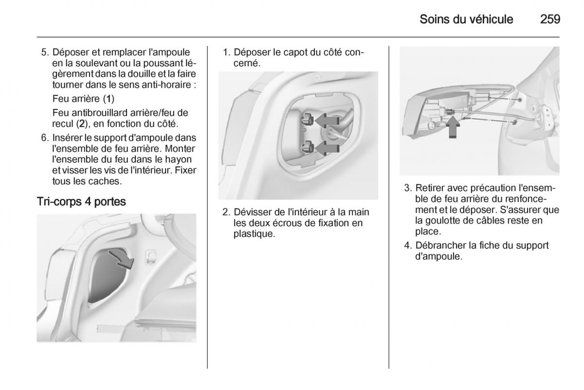 Opel Astra J IV 4 manuel du proprietaire / page 261