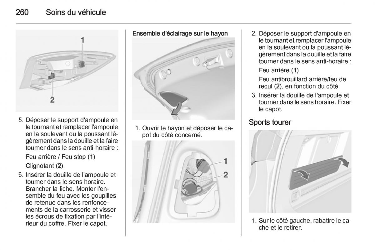 Opel Astra J IV 4 manuel du proprietaire / page 262