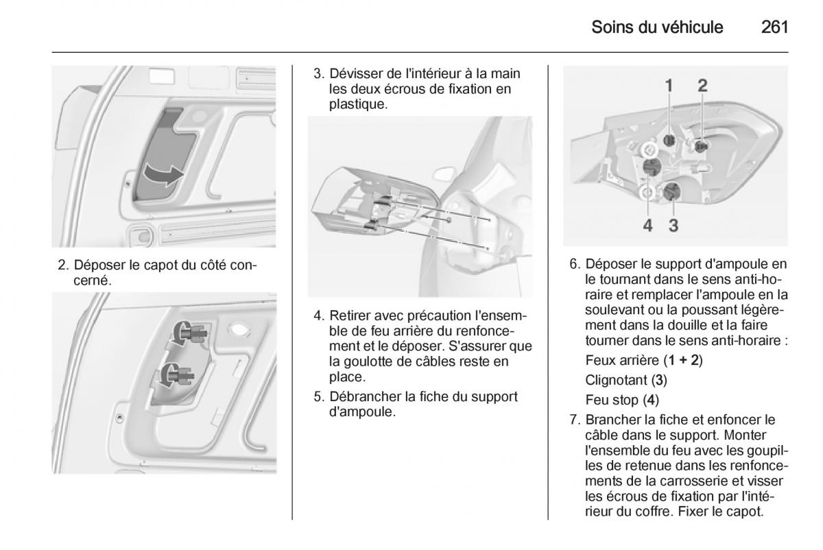 Opel Astra J IV 4 manuel du proprietaire / page 263