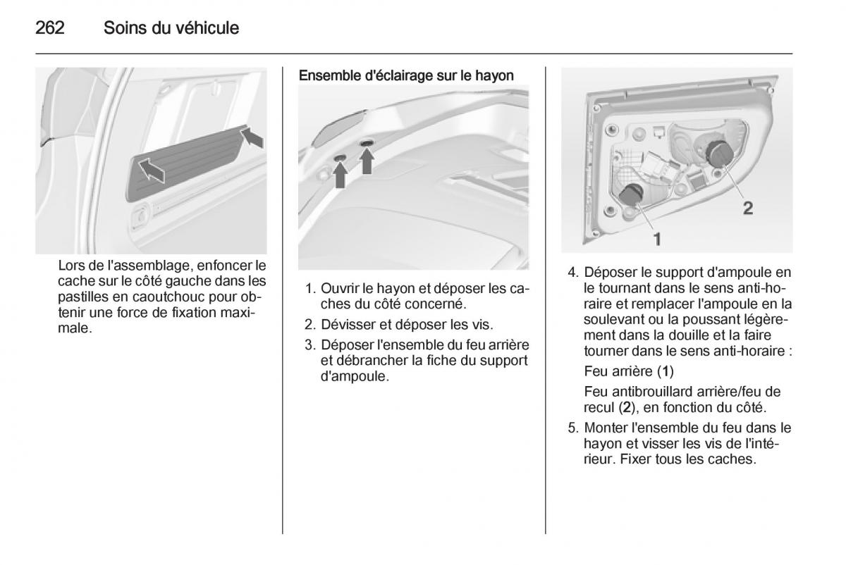 Opel Astra J IV 4 manuel du proprietaire / page 264