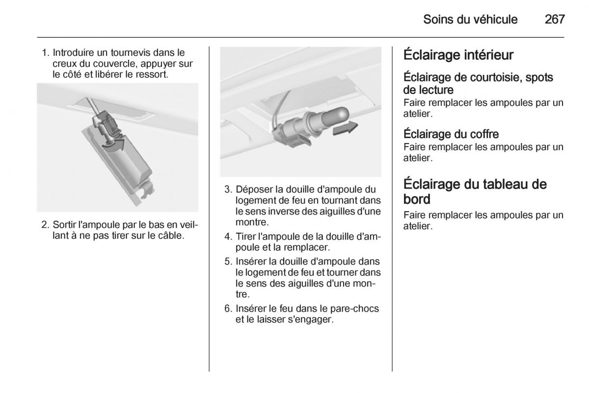 Opel Astra J IV 4 manuel du proprietaire / page 269