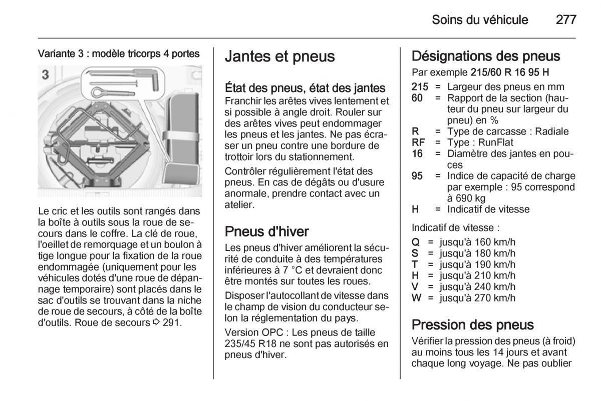 Opel Astra J IV 4 manuel du proprietaire / page 279