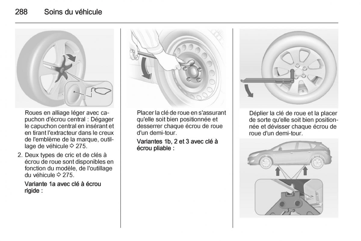 Opel Astra J IV 4 manuel du proprietaire / page 290