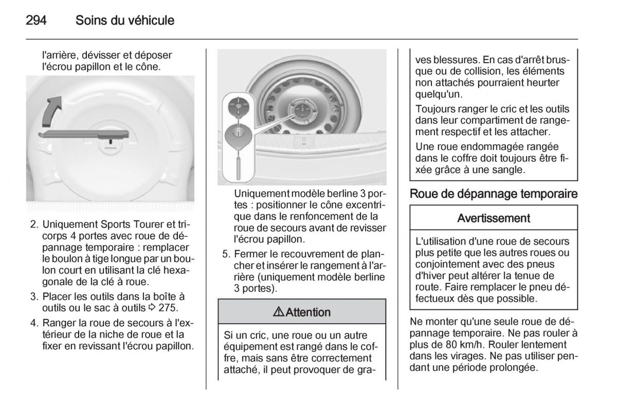 Opel Astra J IV 4 manuel du proprietaire / page 296