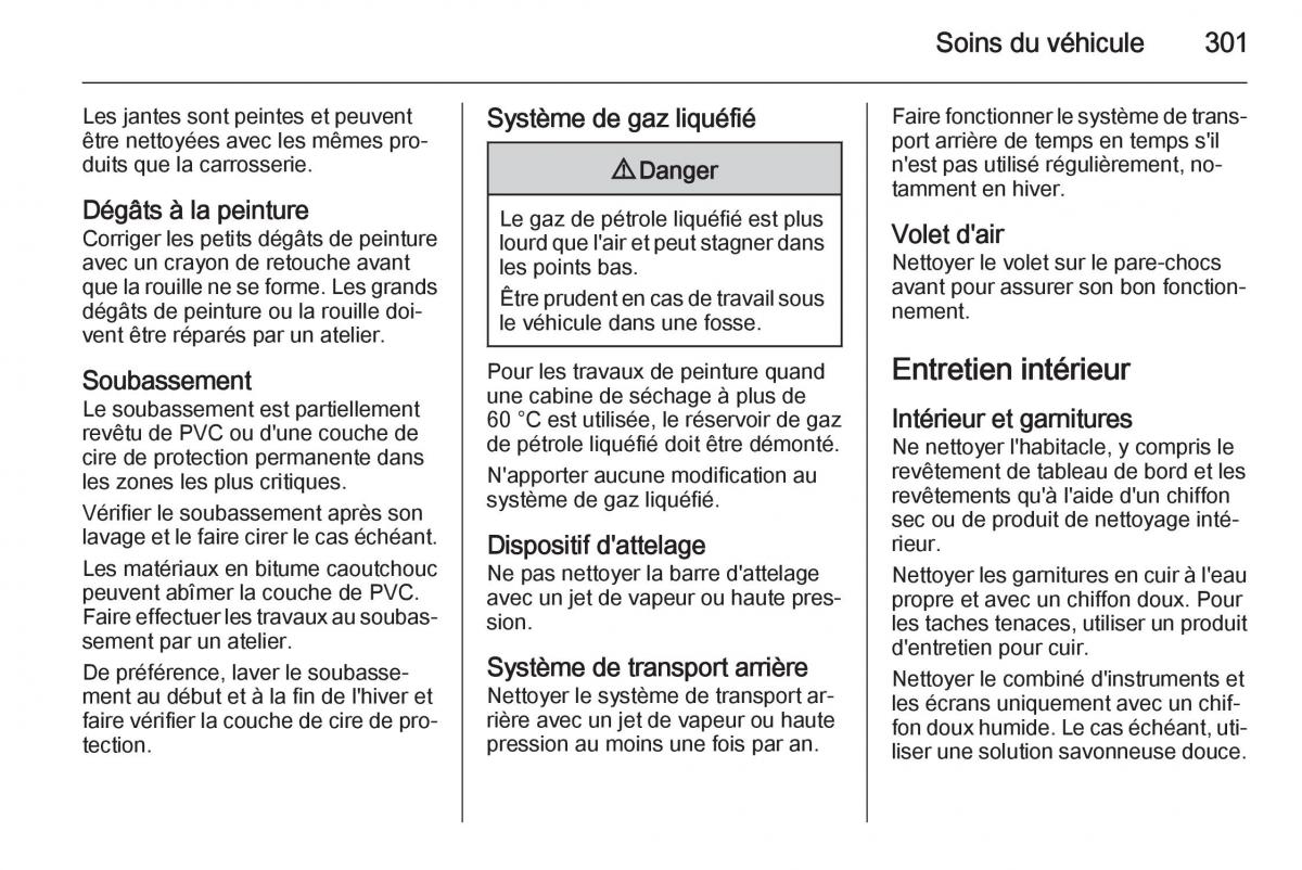 Opel Astra J IV 4 manuel du proprietaire / page 303