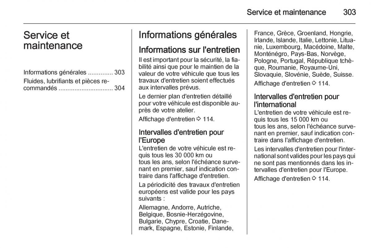 Opel Astra J IV 4 manuel du proprietaire / page 305