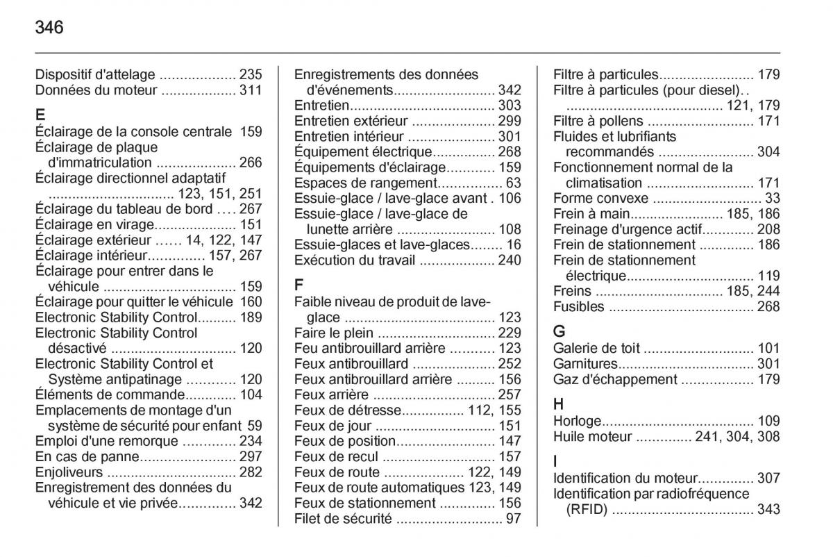 Opel Astra J IV 4 manuel du proprietaire / page 348