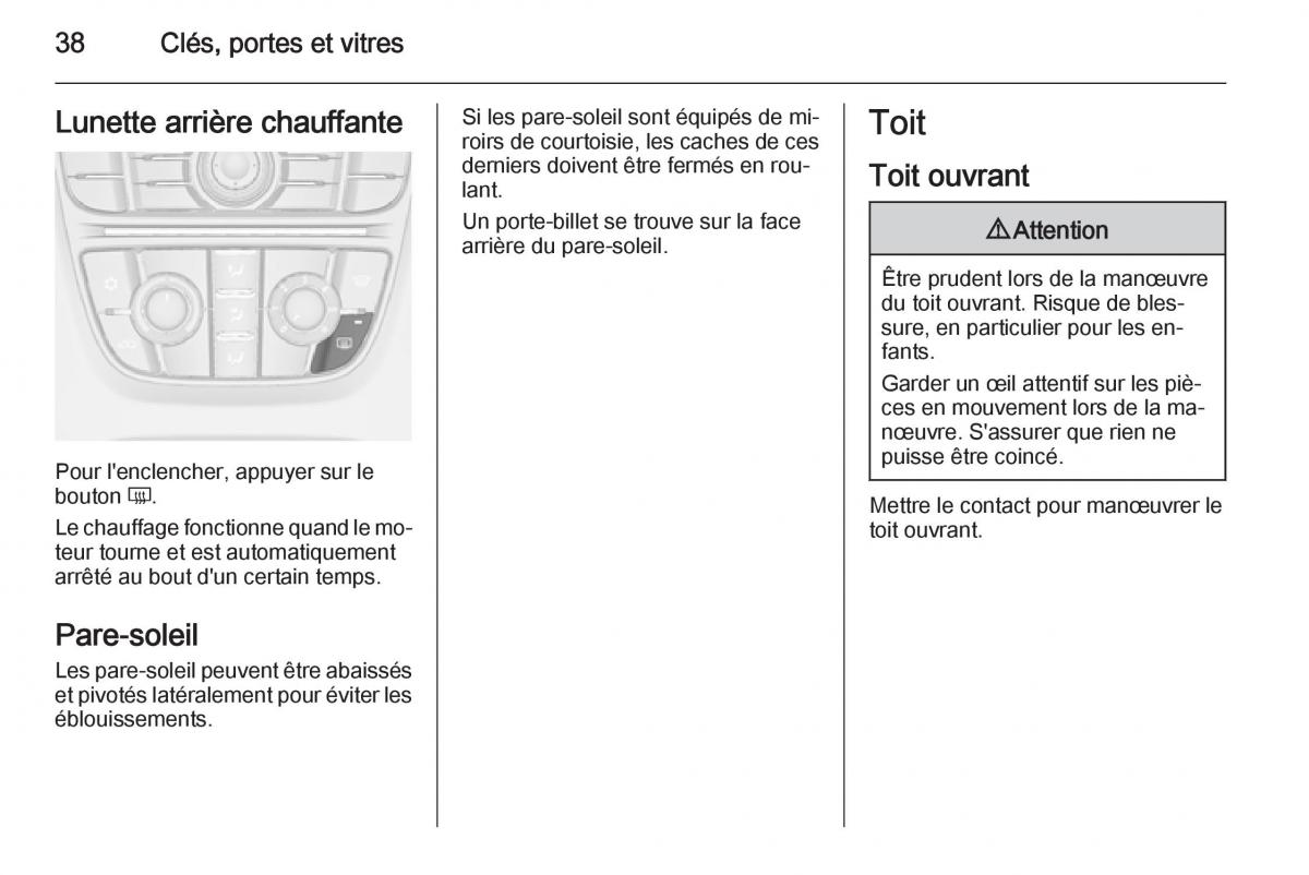 Opel Astra J IV 4 manuel du proprietaire / page 40