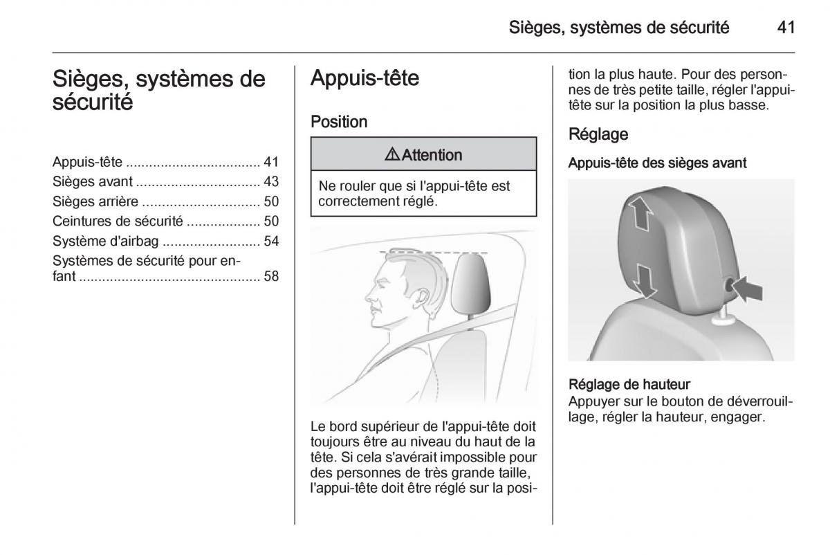 Opel Astra J IV 4 manuel du proprietaire / page 43