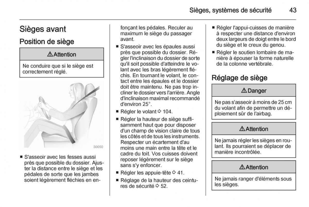 Opel Astra J IV 4 manuel du proprietaire / page 45