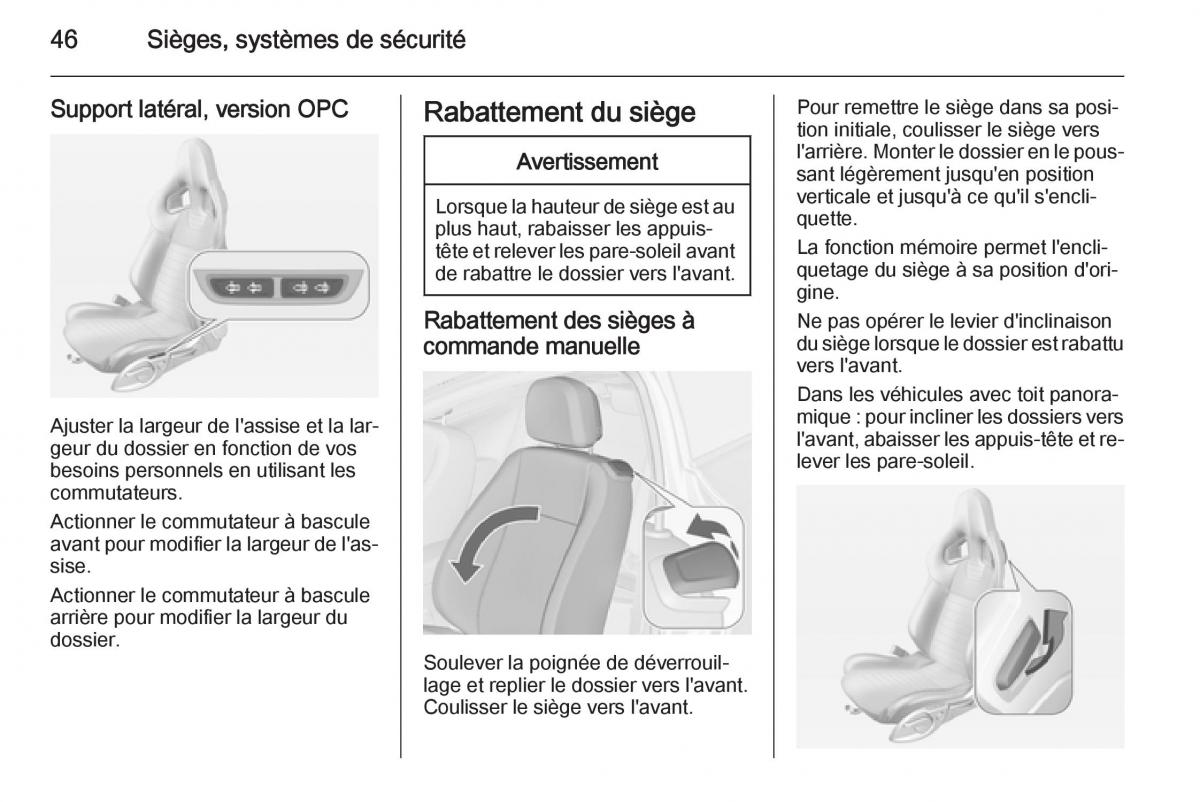 Opel Astra J IV 4 manuel du proprietaire / page 48