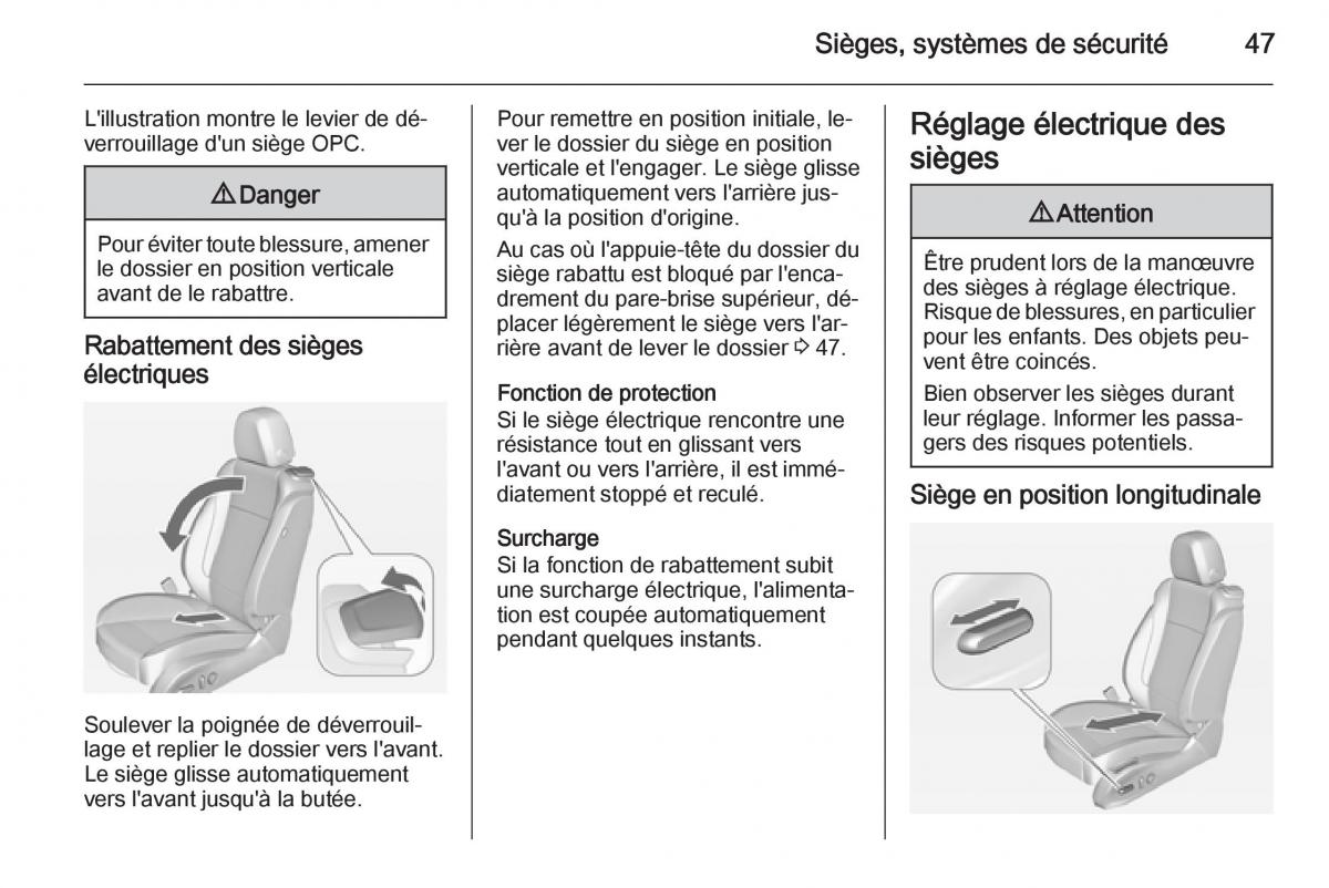 Opel Astra J IV 4 manuel du proprietaire / page 49