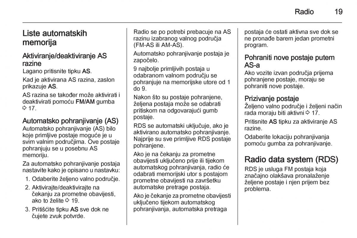 Opel Astra J IV 4 vlasnicko uputstvo / page 19