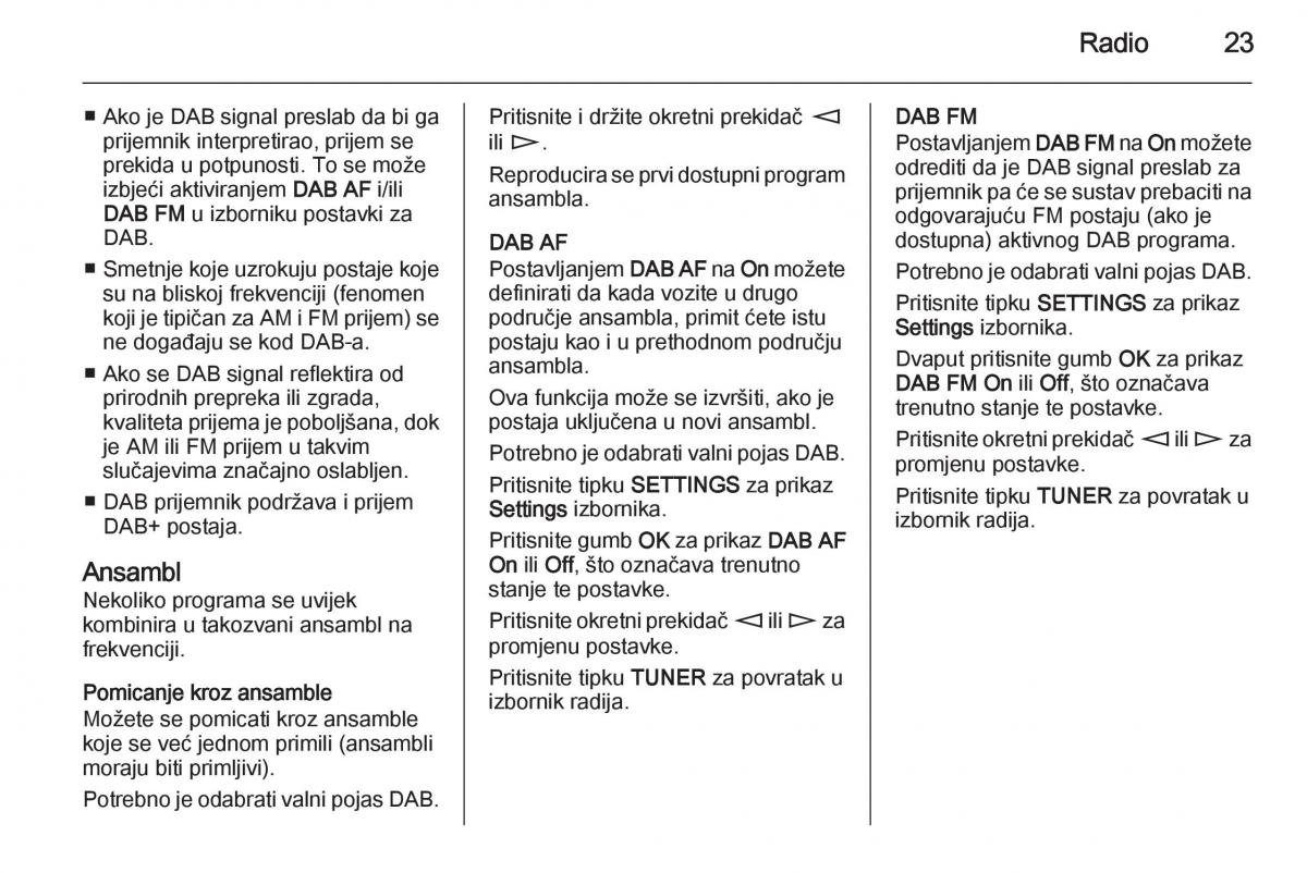 Opel Astra J IV 4 vlasnicko uputstvo / page 23