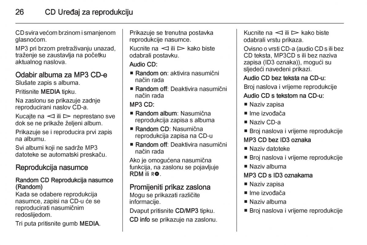 Opel Astra J IV 4 vlasnicko uputstvo / page 26