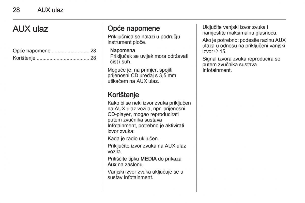 Opel Astra J IV 4 vlasnicko uputstvo / page 28