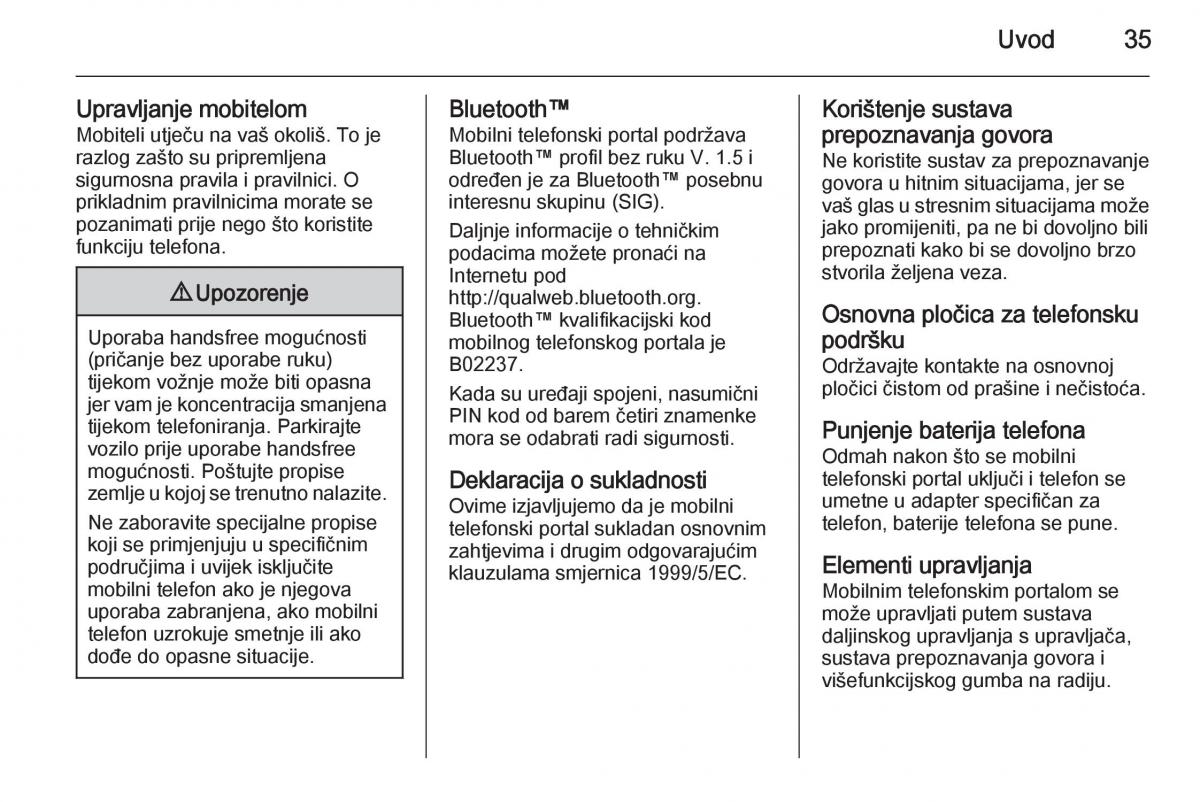 Opel Astra J IV 4 vlasnicko uputstvo / page 35