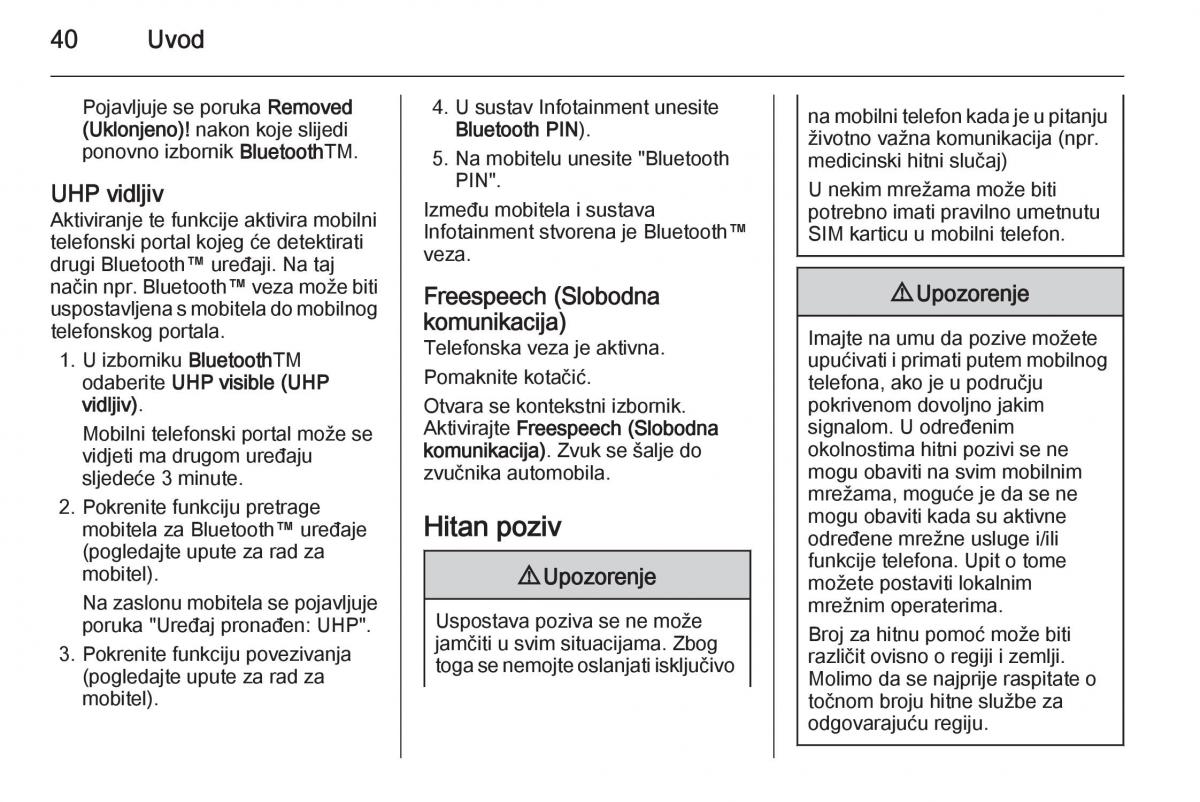 Opel Astra J IV 4 vlasnicko uputstvo / page 40