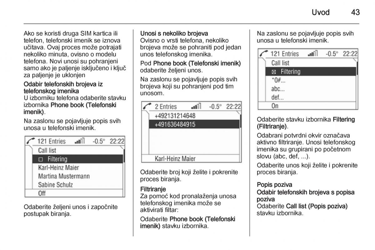 Opel Astra J IV 4 vlasnicko uputstvo / page 43