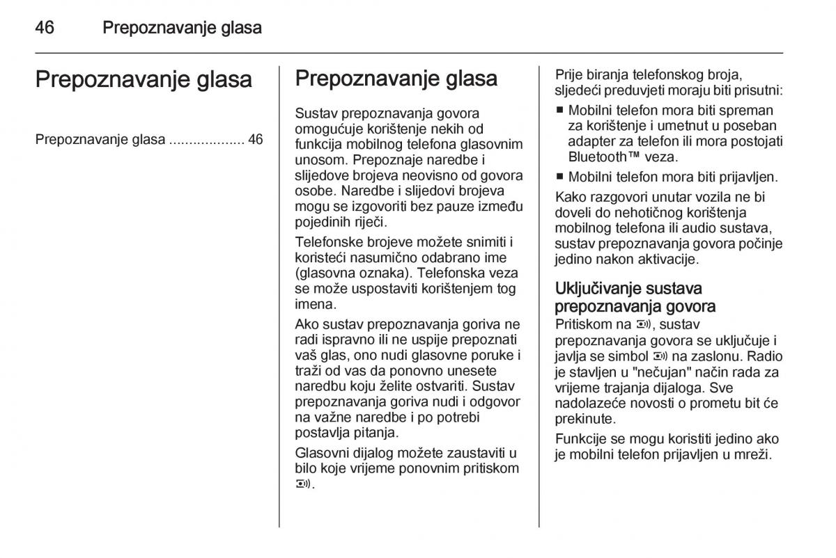 Opel Astra J IV 4 vlasnicko uputstvo / page 46